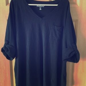 Roaman’s Black Slub knit boyfriend tunic